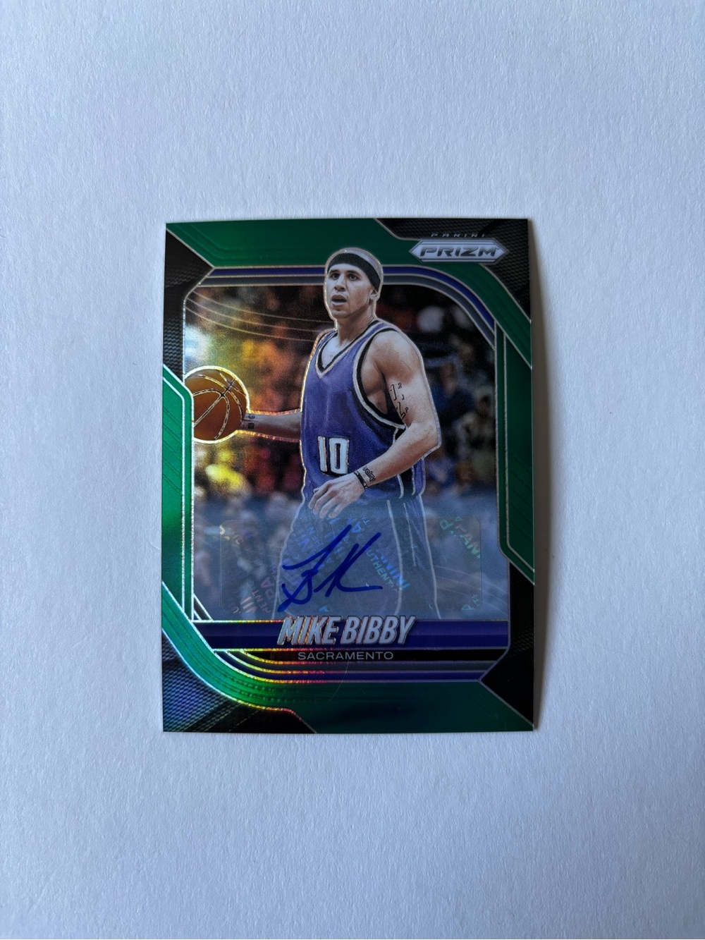 2025-26 Panini Prizm Mike Bibby Green Prizm Auto #193 Sacramento Kings Auto
